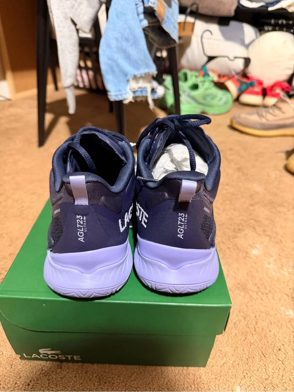 Lacoste Navy Blue AGLT23 Ultra Performance Sneakers tennis padel